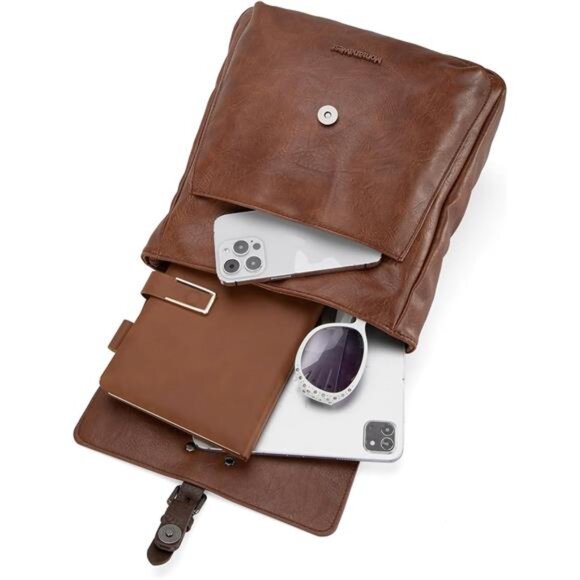 Medium Backpack Purse for Women Coffee - Picture 5 of 6